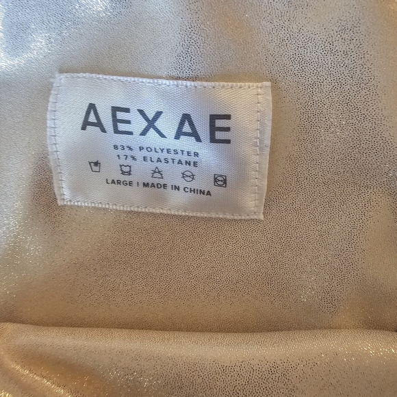 AEXAE sz L Gold bikini string bottom minimal rear coverage - Picture 4 of 7